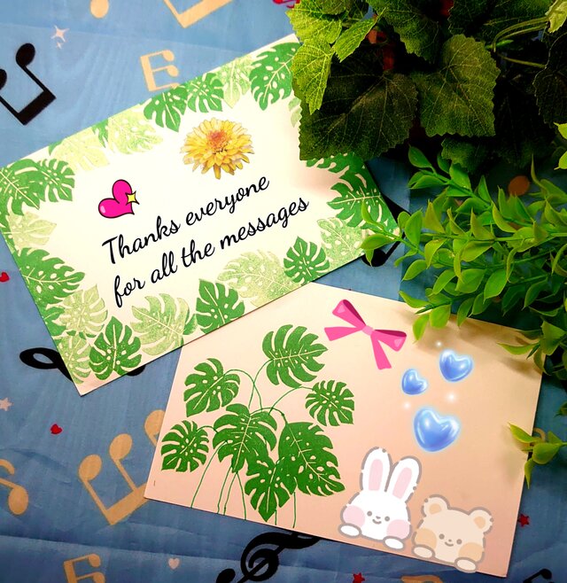 消しゴムはんこ「モンステラ」4個