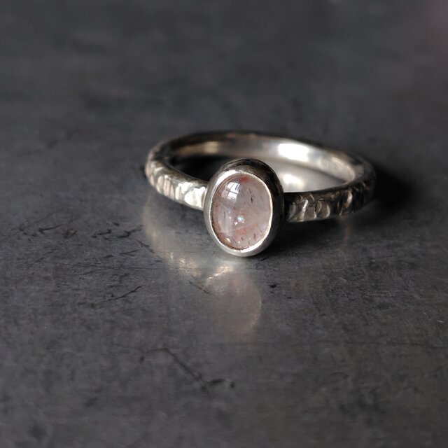 レインボーラティスサンストーンシルバーリング#10