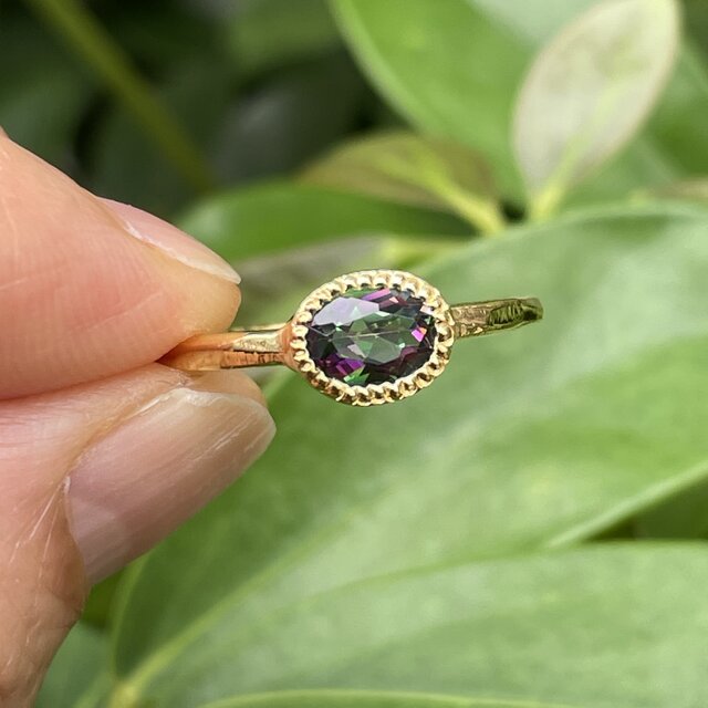 ミスティックトパーズ　オーバルカット　1ct　シルバーSV925リング