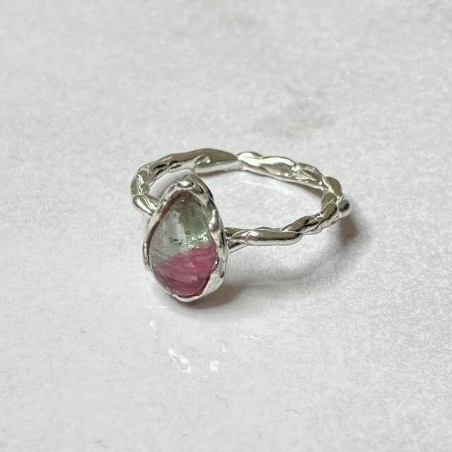 SV925 ピンキーリング　バイカラートルマリン　3.5号