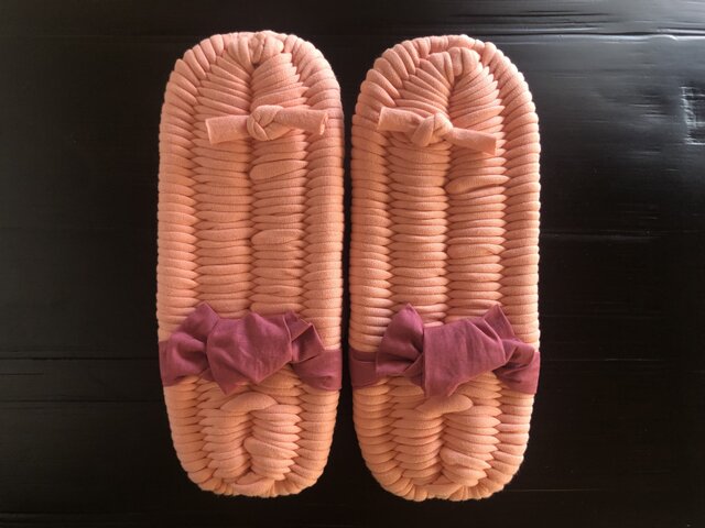 布ぞうり 布ぞうり しじらピンクとエンジ4柄 （SJ-1）子供用（19cm