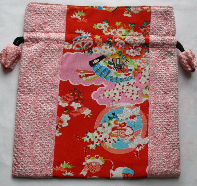 専用✳︎ラスト✳︎ハンドメイド✳︎花柄 巾着 モノトーン 母made品