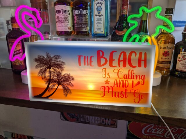 壁掛け Lサイズ】パームビーチ 夕焼け 海 ヤシの木 サーフ 店舗 自宅