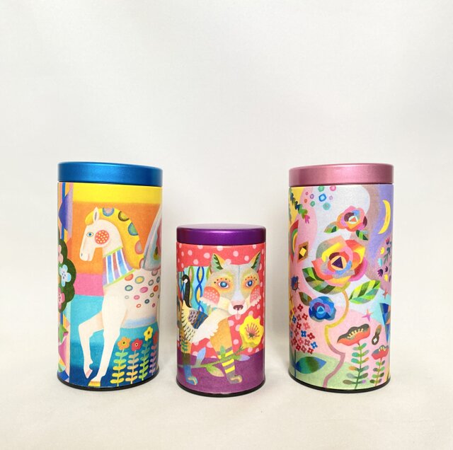 キャニスター缶（大） 花とチョウチョ | iichi 日々の暮らしを心地よく