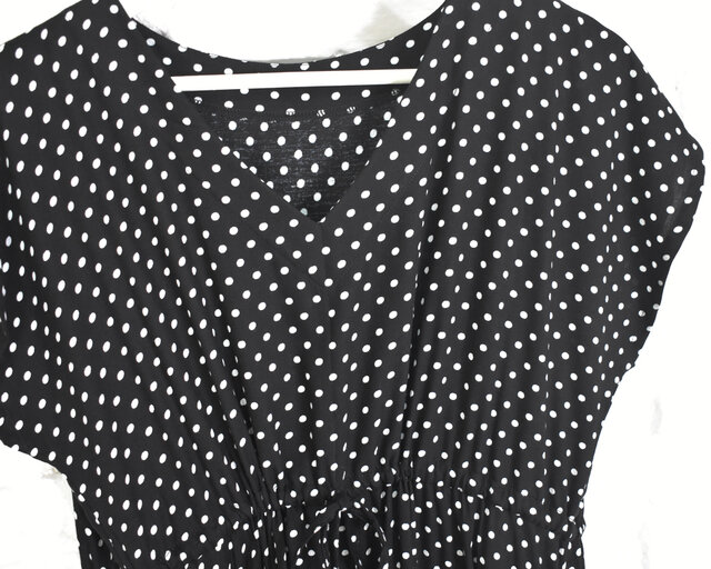 黒 水玉模様 ノースリーブ チュニック Sawa a la mode レディース トップス カットソー プルオーバー