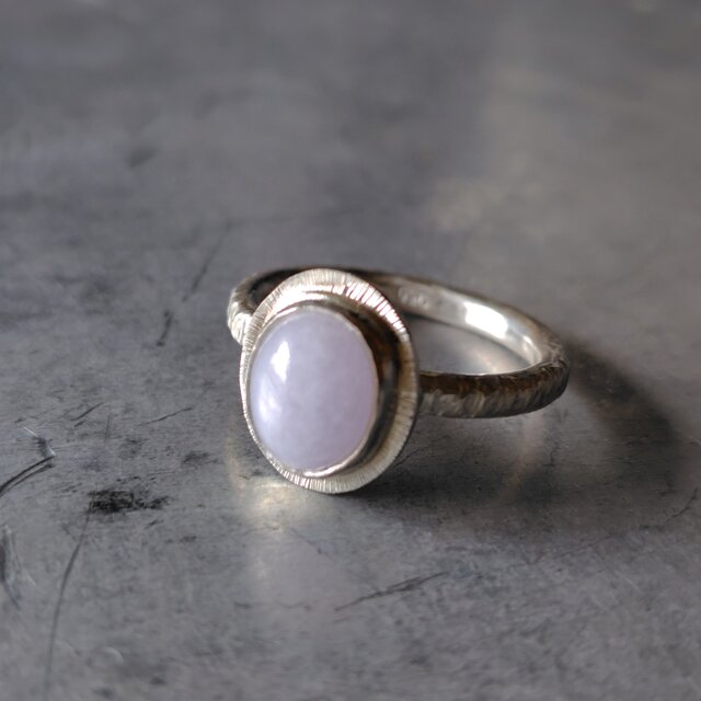 特大】ミャンマー翡翠 A貨 ラベンダー翡翠 リング 約15号 販売 天然