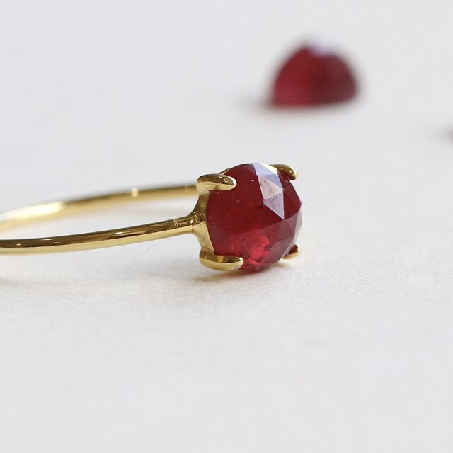 宝石の女王の指輪｜ルビー 天然石 一粒リング ゴールド/シルバー