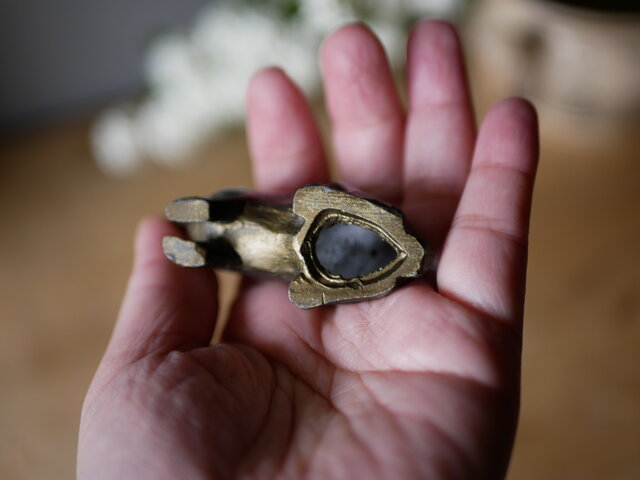 ウサギのオブジェ 真鍮 フランスアンティーク ブルターニュ地方