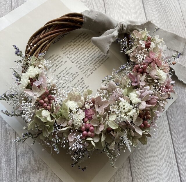 プリザーブドフラワー ハーフリース♡パープルベリーペッパーの