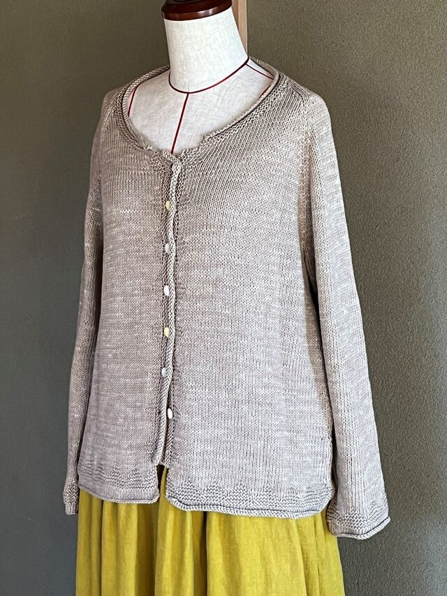 草木染　オーガニックコットンカーディガン