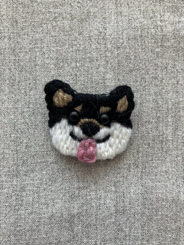 黒柴犬（お顔）＊ブローチ