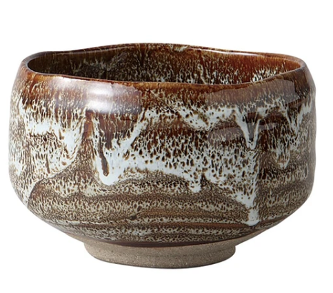大特価】【新品】 美濃焼飴釉並茶碗【紙箱】サイズ：126mm ×82mm