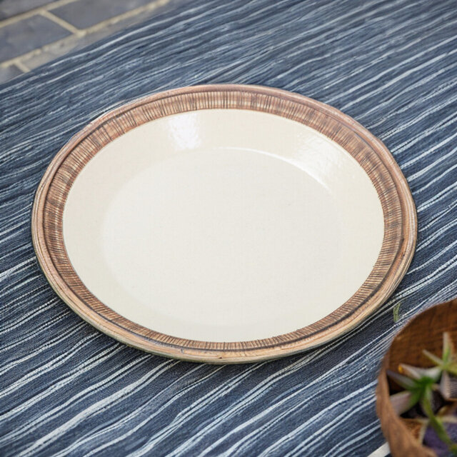 削ぎリムプレートL　ホワイト【美濃焼】