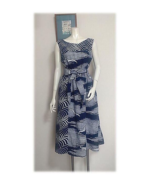 364　Lサイズ　Aラインワンピース　ジャンパースカート　デッドストック浴衣地　2種類の浴衣　夏のお出かけ