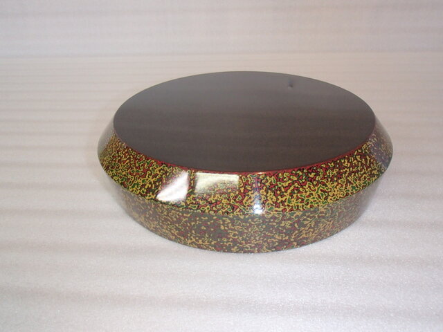 14 お盆（深め）トチ材 24.5㎝×6㎝ 変り塗 内黒漆塗り | iichi 日々の