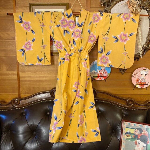 和洋折衷 浴衣 リメイク ワンピース ドレス 帯サッシュベルト