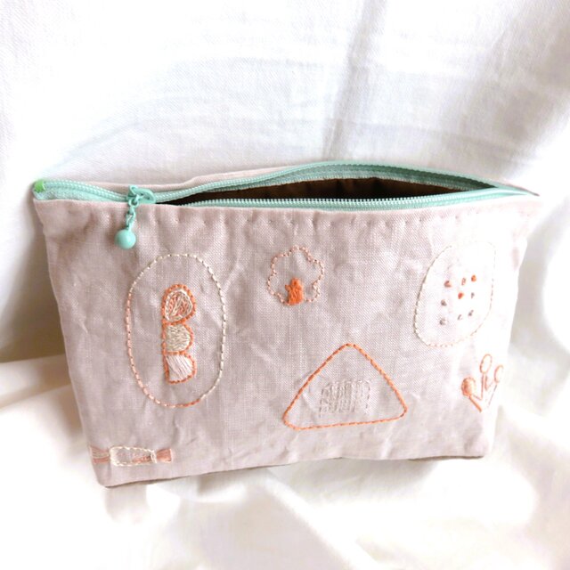 picnic リネンポーチ　　オレンジ