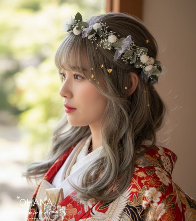 花かんむり 花冠 成人式 結婚式 卒業式 袴 振袖 和装 髪飾り 七五三