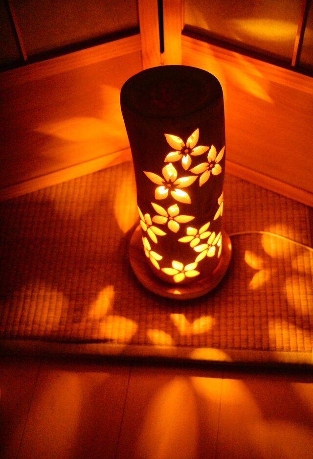 ◆両面彫◆竹灯り・竹あかり・竹灯籠　 ～～ 癒しの灯り　★春秋★～～ ◇両面彫◇竹灯り・竹あかり・竹灯籠 ～～ 癒しの灯り ☆春秋