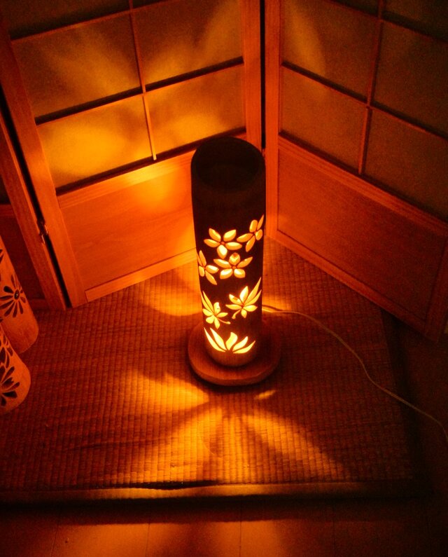 ◇両面彫◇竹灯り・竹あかり・竹灯籠 ～～ 癒しの灯り ☆ 季流