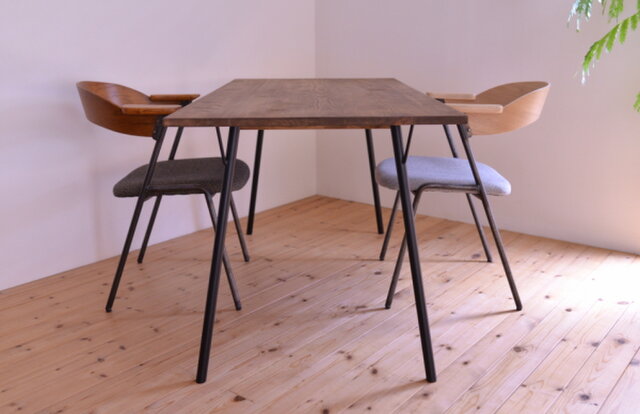 無垢材ひのき×アイアン・ワークデスク・アンティーク仕上げ | iichi