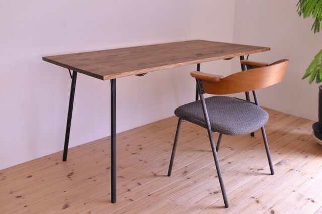 無垢材ひのき×アイアン・ワークデスク・アンティーク仕上げ | iichi