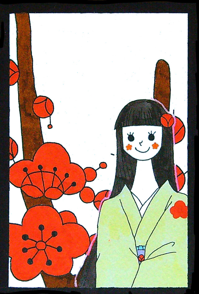 花札モチーフポストカードC