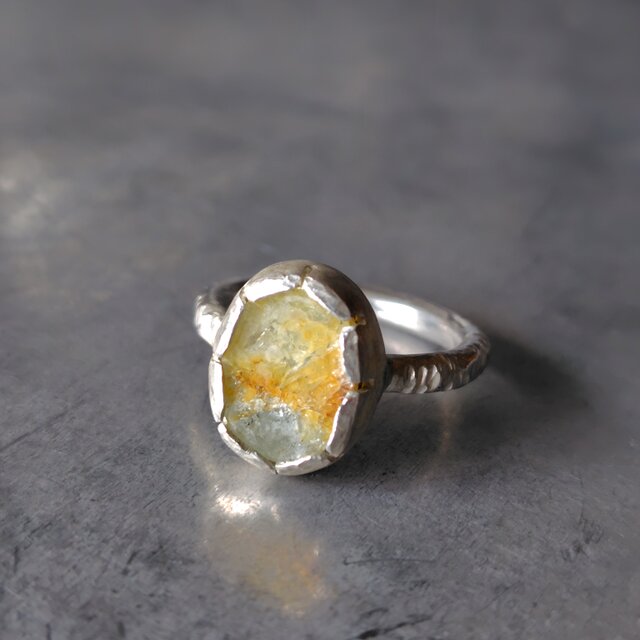 リモナイトインアクアマリンシルバーリング#10.5
