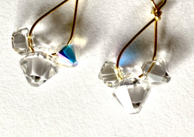 Swarovskiクリスタル×Swarovski雫 ブライダル N303 10個セット【しずく