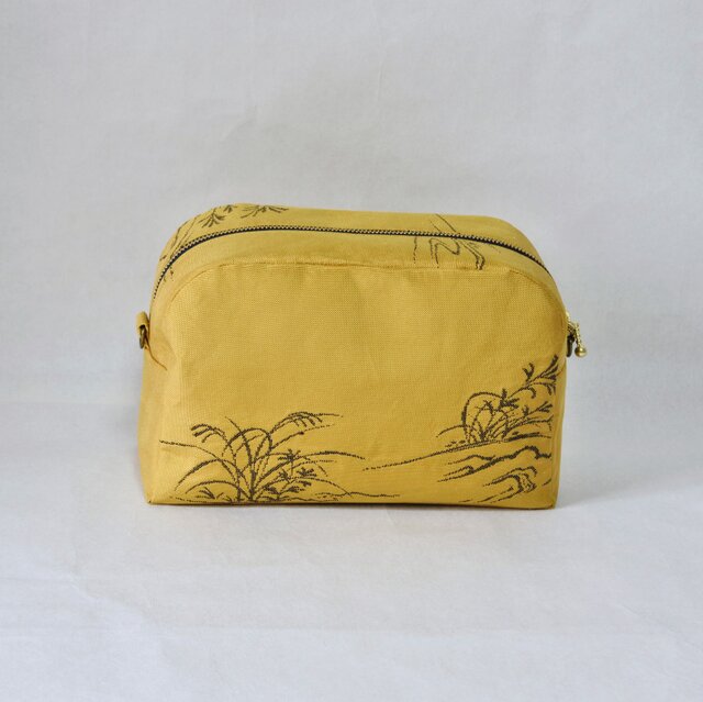 麻　帯地　リメイク　ハンドメイド 帯リメイク 四角いミニバック | iichi 日々の暮らしを心地よくする