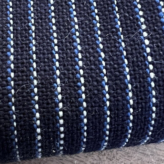 sm0031a　縞文様 木綿 ハギレ  540 cm   / 古布 古裂 藍染 かすり