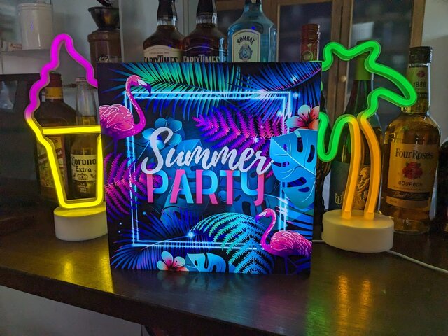 25サイズ】フラミンゴ 夏 サマー パーティー ハワイ 南国 ヤシの木