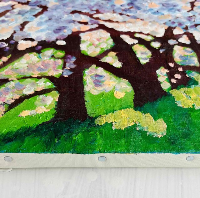 原画「朝の桜2」F6・油彩画 | iichi 日々の暮らしを心地よく