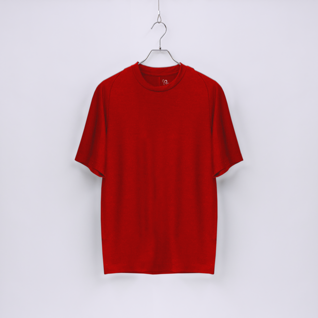 【ユニセックス】C FLEX　メリノウールTシャツ　(800 レッド　Lサイズ)