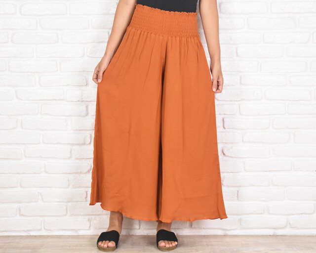 新色追加！涼しげリラックスワイドフレアパンツ キュロットパンツ