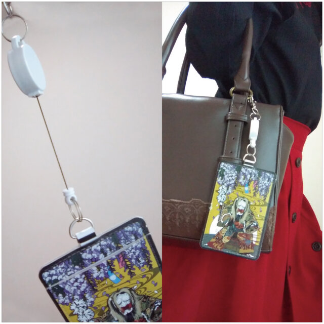 和柄】神楽柄パスケース・定期入れ・社員証入れ【D悪狐】 | iichi 日々