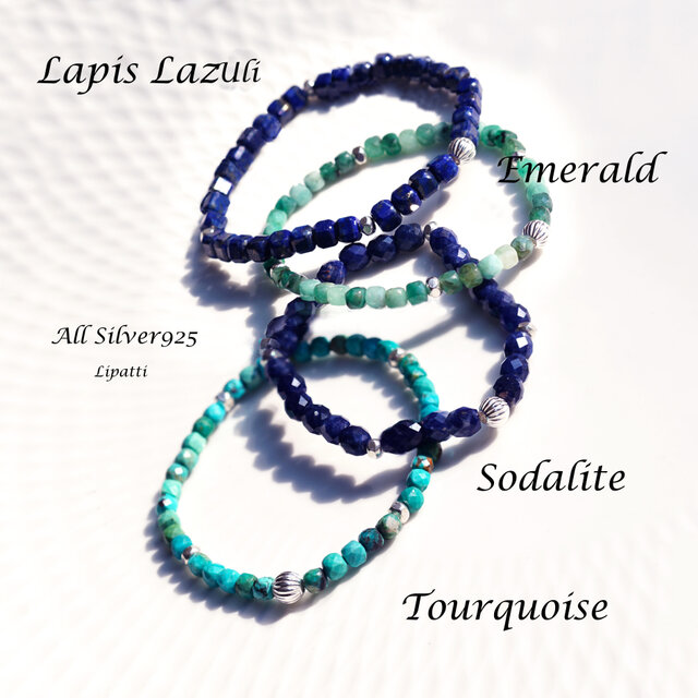 ラピスラズリの一連ブレスレット4mm ～瑠璃紺 | iichi 日々の暮らしを