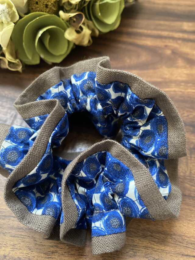 大人フリルシュシュ　＊リバティ×リネン＊