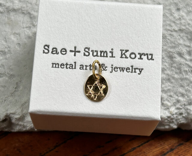 K24純金＋K22六芒星◇Star of David◇ダビデ王の星◇ペンダント