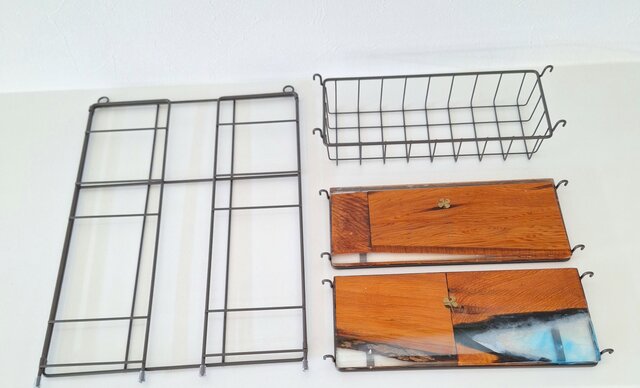 完売 ワイヤーレジンマルチフリーラック 屋久杉 四葉のクローバー