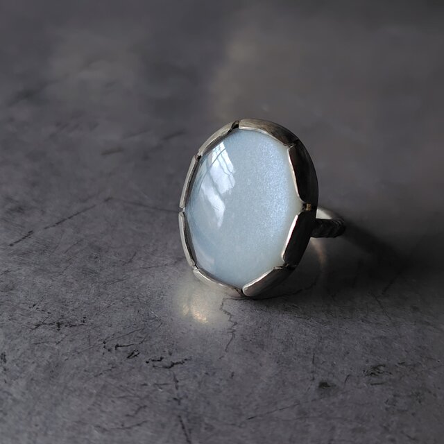 グレームーンストーンシルバーリング#14