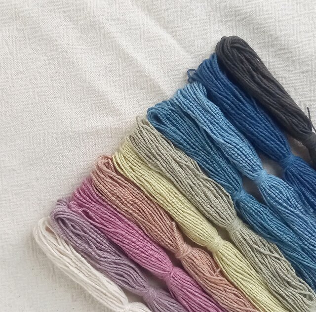 ⭐️染　麻縄　紫　6mm7M. 20本組⭐️ 太糸/ レインボーカラー12m×10色/ 草木染め綿糸 太さ1mm/刺繍糸