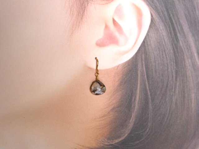 コッパーピンクオパールピアス 14kgf マロン CopperPinkOpal | iichi