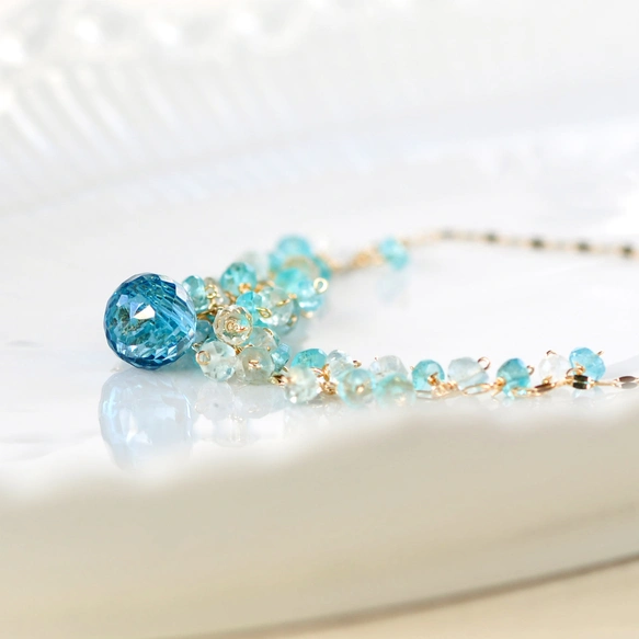 Yu select】【極上】ロンドンブルートパーズ カットブレスレット Yu