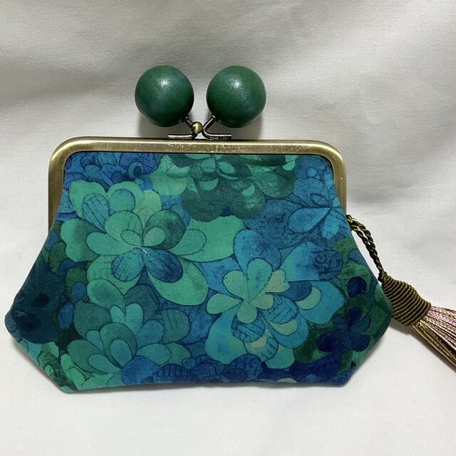 リバティ　エメラルドベイ　木玉親子がま口ミニ財布　