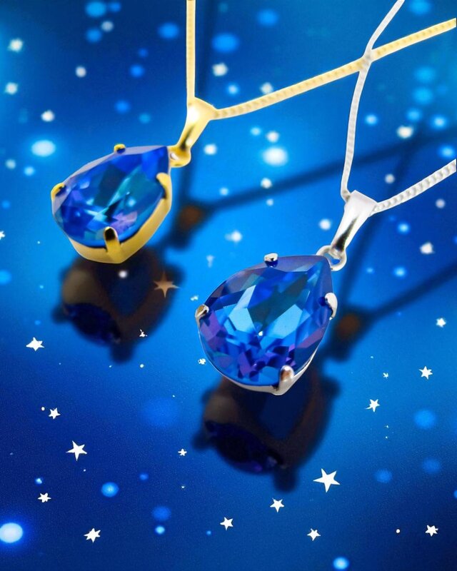 星影のディライトネックレス　＊ロイヤルブルーディライト＊　金具の色が選べます