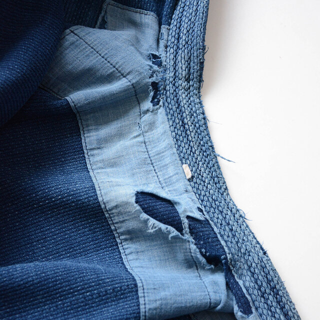 【京夢桜】◆木綿藍染刺子厚手剣道着3点◆裂織襤褸筒描◆RWK807 【京夢桜】◆木綿藍染刺子厚手剣道着3点◆裂織襤褸筒描◆RWK807