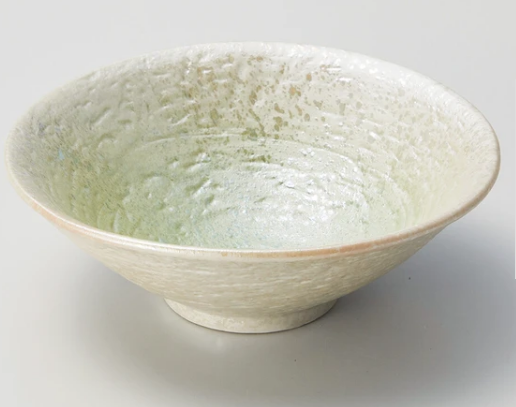 ◇新品◇ 加藤六兵衛造 美濃焼緑釉白粉引き並平茶碗 1個のサイズ/約φ12