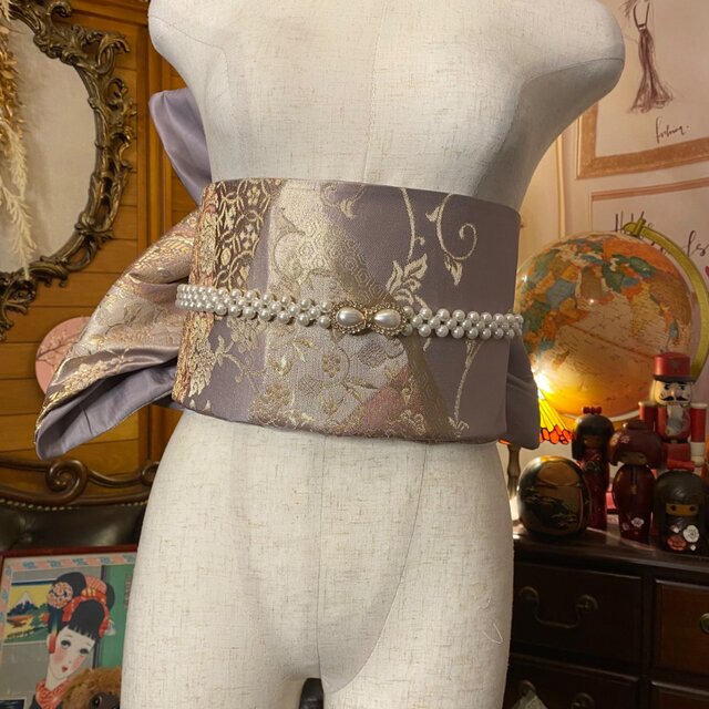 和洋折衷 2部式作り帯 リメイク 和 モダン ハンドメイド レトロ