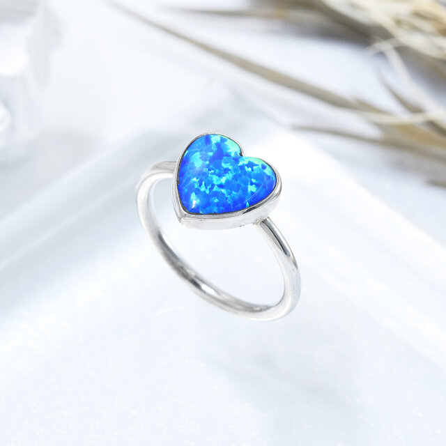 SV オパール ハート リング シルバー CD125CIBS iichi 日々の暮らしを心地よくするハンドメイドやアンティークのマーケットプレイス